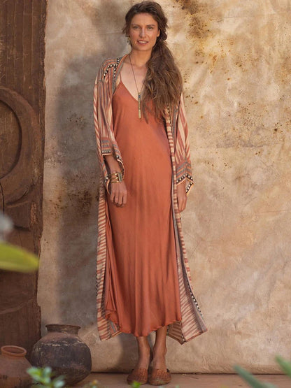2025 Beach Kimono Cover-up Loose Swimsuit Cover Up Front Open Belt Kaftan Robe Plage Beach Pareos Dress Tunic Beach Wear
