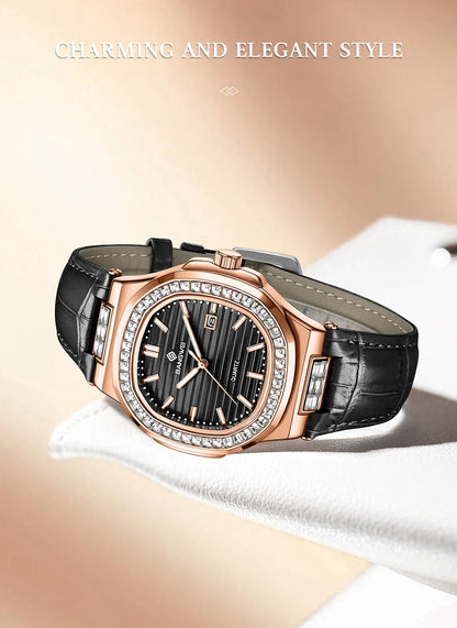 LIGE New Fashion Date Couple Watches 30M Waterproof Luminous Valentine's Day Gift Stainless Steel Watch Men Women Quartz Watch