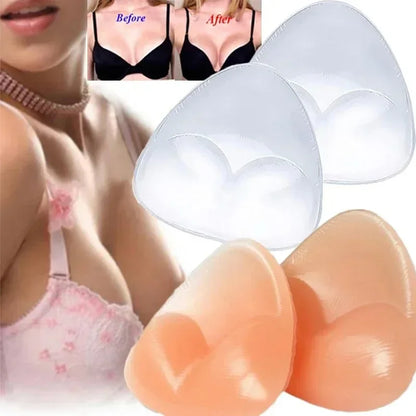 2pcs New Chest Sticky Bra for Bikini Thicken Sponge Bra Pads Breast Push Up Silicone Removeable Inserts Swimsuit Invisible Bra