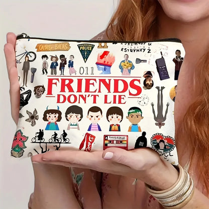A TV Program Makeup Bag -Cute Multifunctional Zipper Bag for Women, Jewelry Storage Bag, Perfect Travel Zipper Small Storage Bag