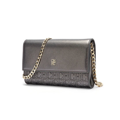 CHCH Women's Shoulder Bag New Magnetic Flip Chain Bag Brown Small Square Bag Wallet