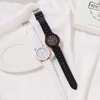 Fashion Women's Watches Casual Silicone Band Analog Quartz Watch （Without Box）