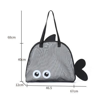 Cute Large Capacity Storage Bag Portable Foldable Mesh  Sand Digging Toy Organizer Pouch for Beach Travel Outdoor Sports