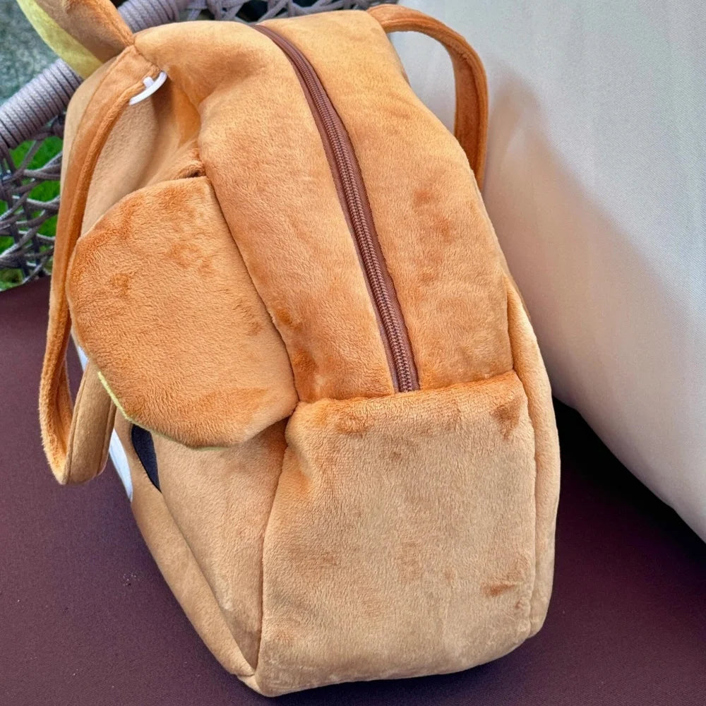 Kawaii Rilakkuma Plush Tote Bag Cute Brown White Bear Cartoon Handbag Soft Casual Shoulder Bag For Women Girl Large Capacity