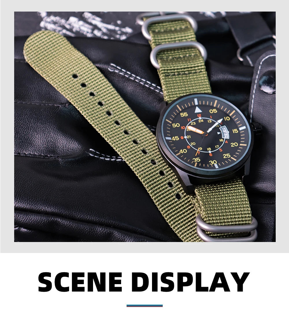 ADDIESDIVE Men Luminous Watch 5Bar Waterproof High Quality Nylon Strap Wristwatch Men Quartz Wirst Watches Relogio Masculino