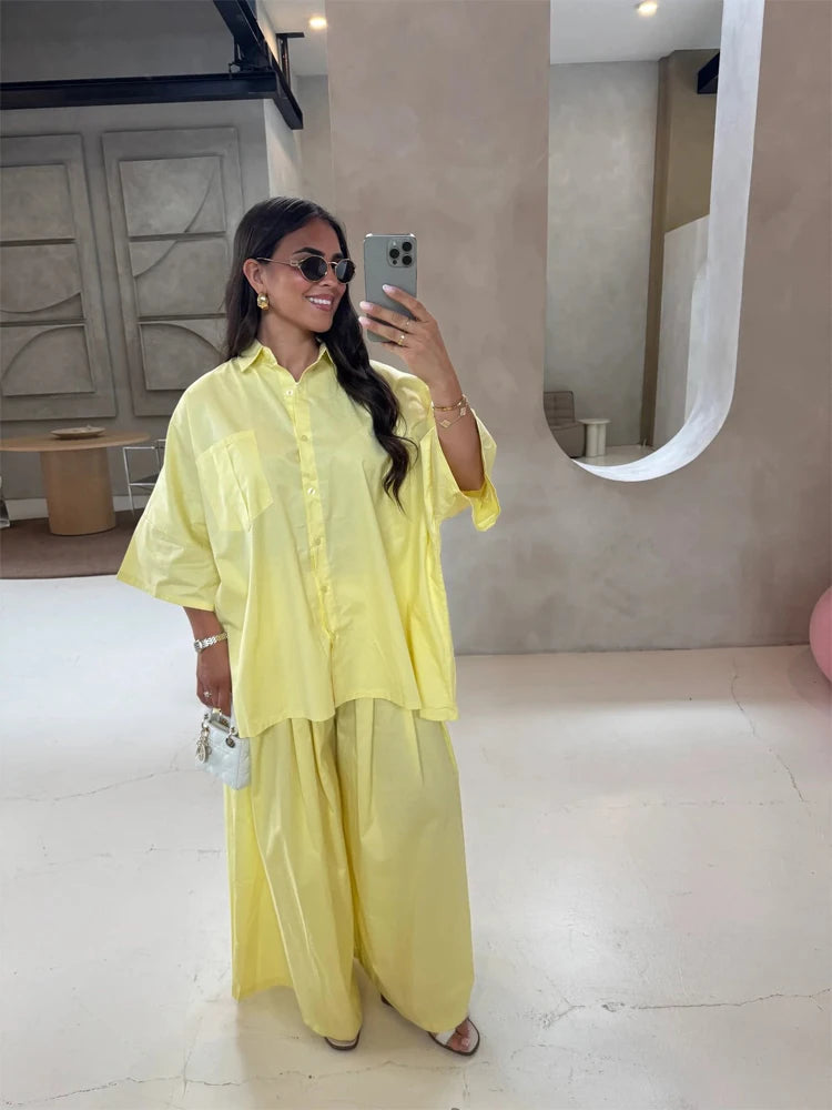 Solid Lapel Lace Patchwork Half Sleeve Shorts Set Women Chic Single Breasted Tops Pockets Pants Suits 2026 Daily Street Outfits