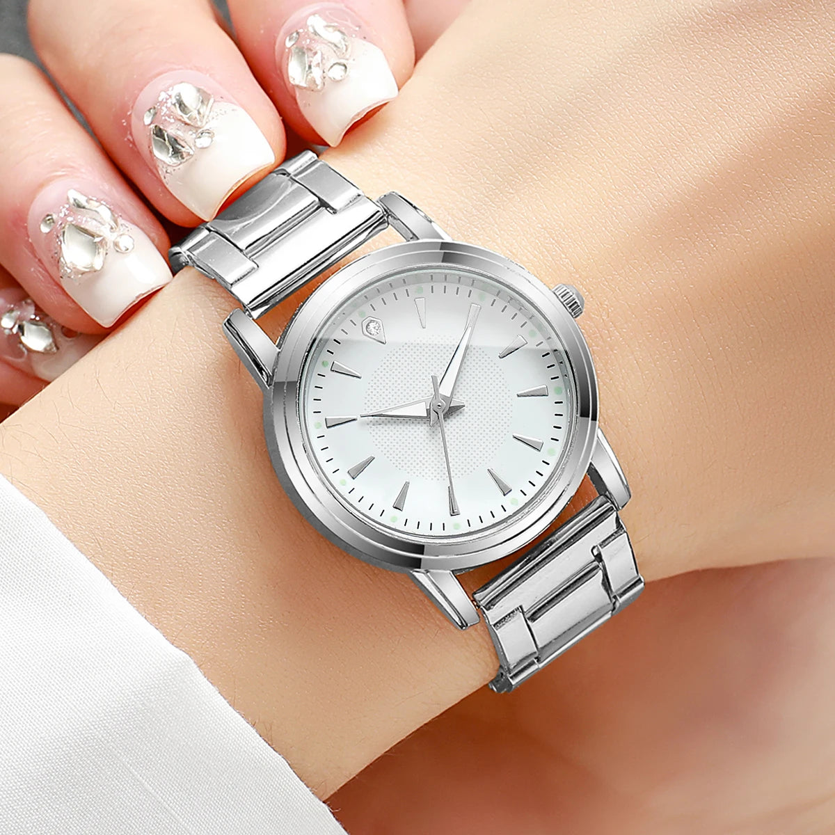 2PCS Couple's Watches Men Business Watch Fashion Analog Women Quartz Watch (Without Box)