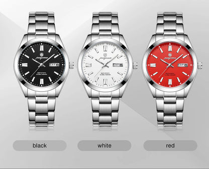 PAAZOMU Man Fashion Wristwatch Business Stainless Steel Band Quartz Men Watch Waterproof Luminous Date Square Men's Watches
