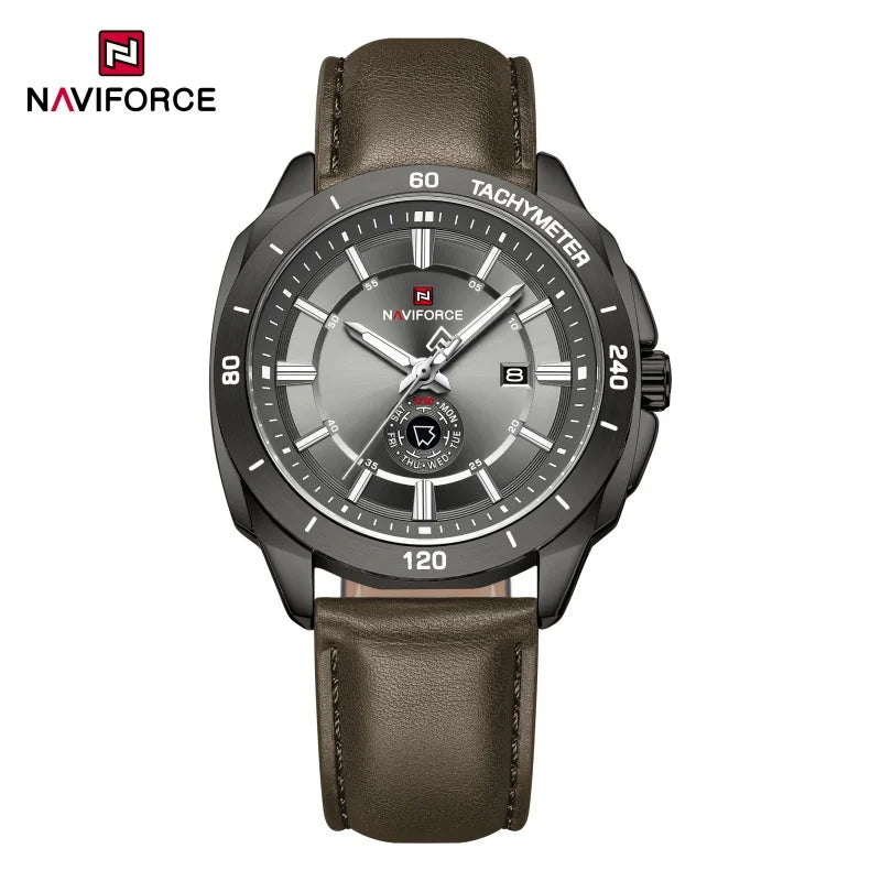 NAVIFORCE 2026 New Men's Watches Leather Quartz Watch Man Casual Sports Day Date Office Normal Male Gift Wristwatch Reloj Hombre