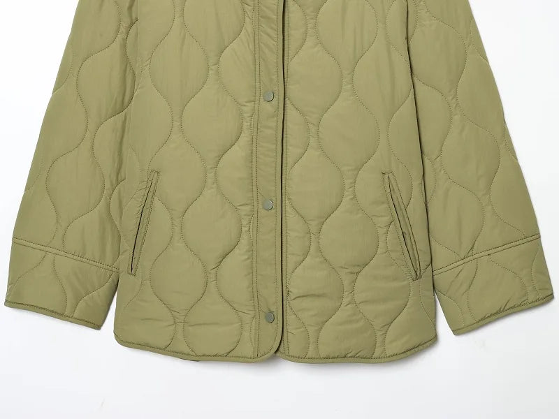 MUJER Black Quilted Jacket Women Padded Demi-season Jackets for Women Long Sleeve Winter Coat Female Outerwears Women's Jacket