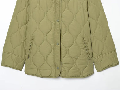 MUJER Black Quilted Jacket Women Padded Demi-season Jackets for Women Long Sleeve Winter Coat Female Outerwears Women's Jacket