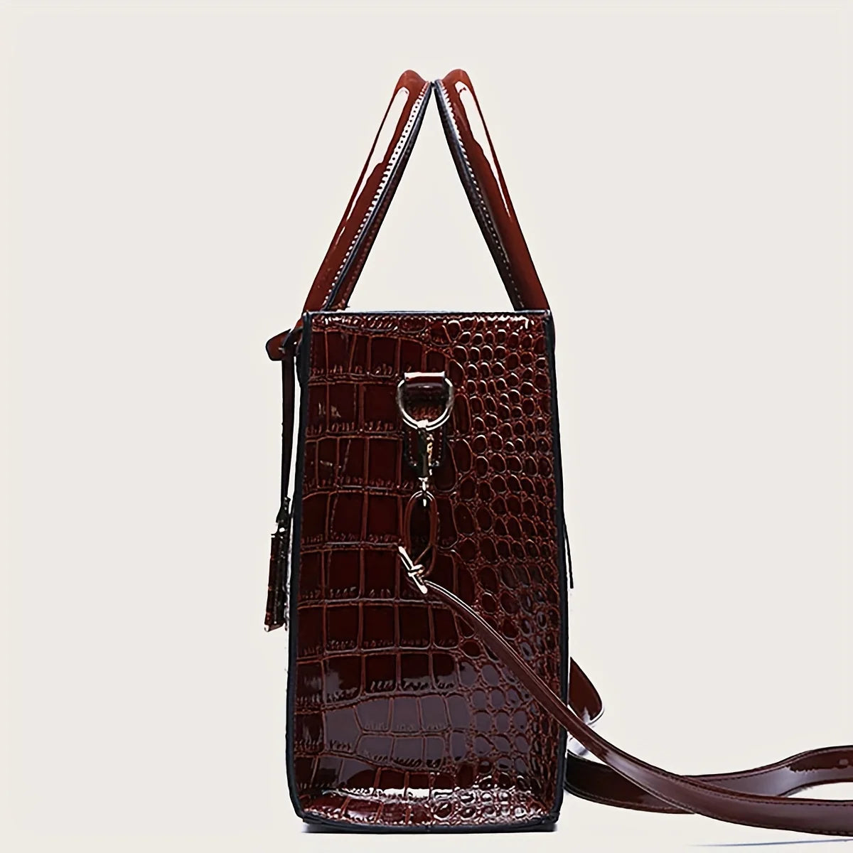 Women'S Large Capacity Tote Bag Elegant Synthetic Handbag with Zipper Closure, Spacious Work Bag for Women Formal & Everyday Use