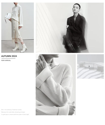 AMII Minimalist French Long-sleeve Shirt Dress for Women 2024 Autumn New A-line Office Lady Solid Midi Dresses Vestidos 12343290