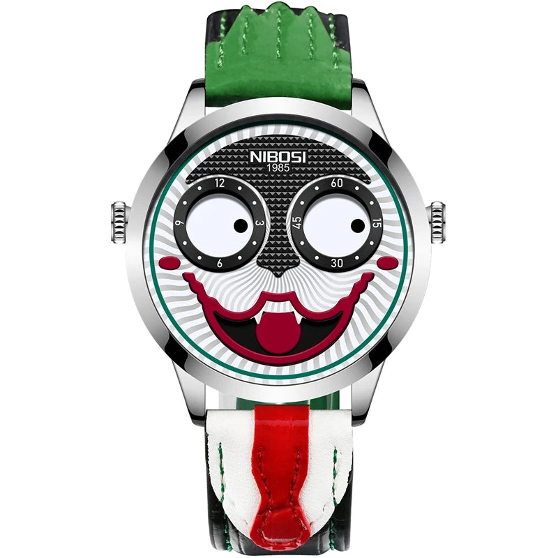 Cool Joker Watch Men Classic Men's Clown Watches Fashion Leather Strap Waterproof Quartz Wristwatches Reloj Hombre Drop Shipping