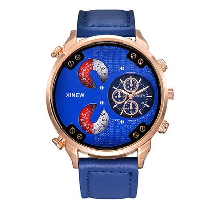 Original XINEW Brand Men Watches Black Boys Fashion Leather Band Gifts Quartz Watch Relogio Masculino Montre Homme Reloj Hombre