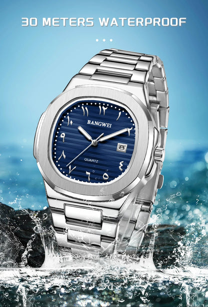 LIGE New Fashion Date Couple Watches 30M Waterproof Luminous Valentine's Day Gift Stainless Steel Watch Men Women Quartz Watch