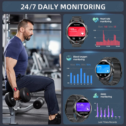 LIGE New 1100mAh Battery Smart Watches For Man Outdoor Sport LED Flashlight Compass Men’s Smartwatch Bluetooth Call Men Watches