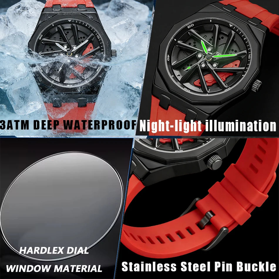 2026 New Casual Man Wrist Watch Fashion Sports 5ATM Waterproof Men's Quartz Watches Silicone Band Male Clock Relogio Masculino