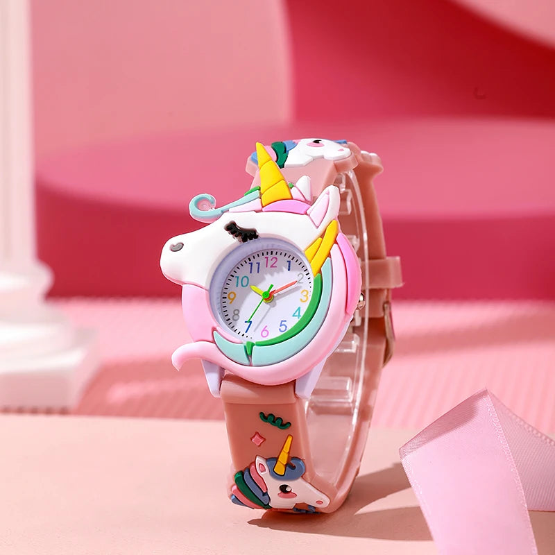 Carton Silicone Gift Watch for Boys and Girls Cute Colorful Lovely Kids Wristwatch