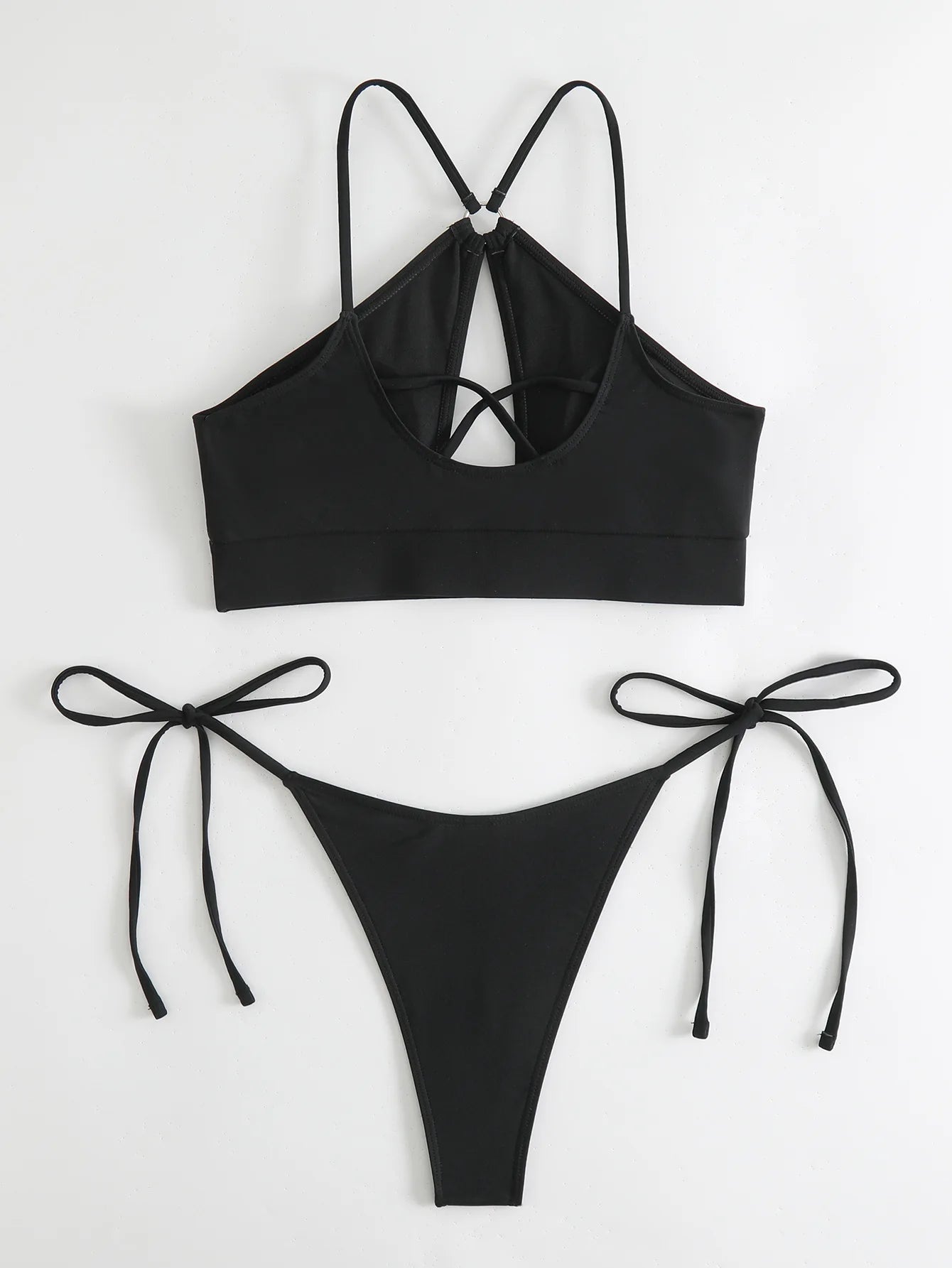 2025 Sexy Orange Bikini Hollow Out Push Up Two-Piece Swimsuit Women Halter Bandage Backless Thong Swimwear Summer Beachwear New