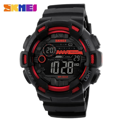 SKMEI 1243 Men Multifunction 5Bar Waterproof PU Strap LED Display Watches Chrono Digital Watch reloj hombre Outdoor Sport Watch