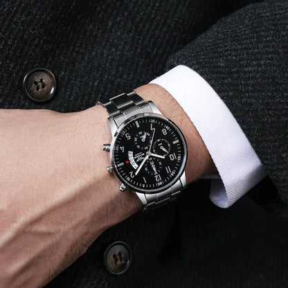 Men Business Watches Fashion Steel Band Male's Quartz Watch Calendar Watch Relogio Masculino Reloj Hombre