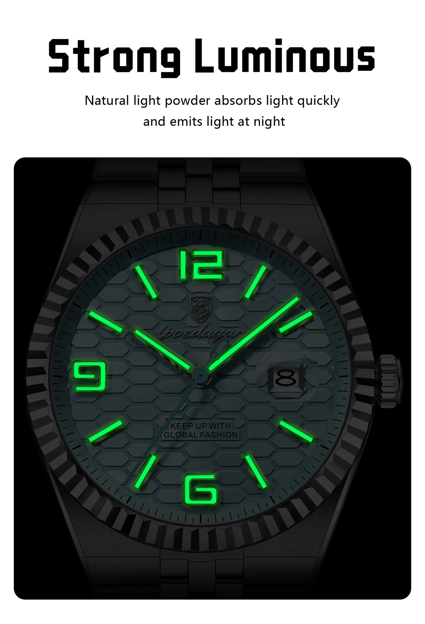 POEDAGAR Fashion Exquisite Men Wristwatches Waterproof Luminous Date Luxury Man Watch Stainless Steel Quartz Men's Watches Reloj