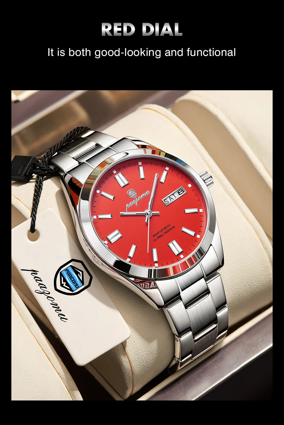 PAAZOMU Man Fashion Wristwatch Business Stainless Steel Band Quartz Men Watch Waterproof Luminous Date Square Men's Watches
