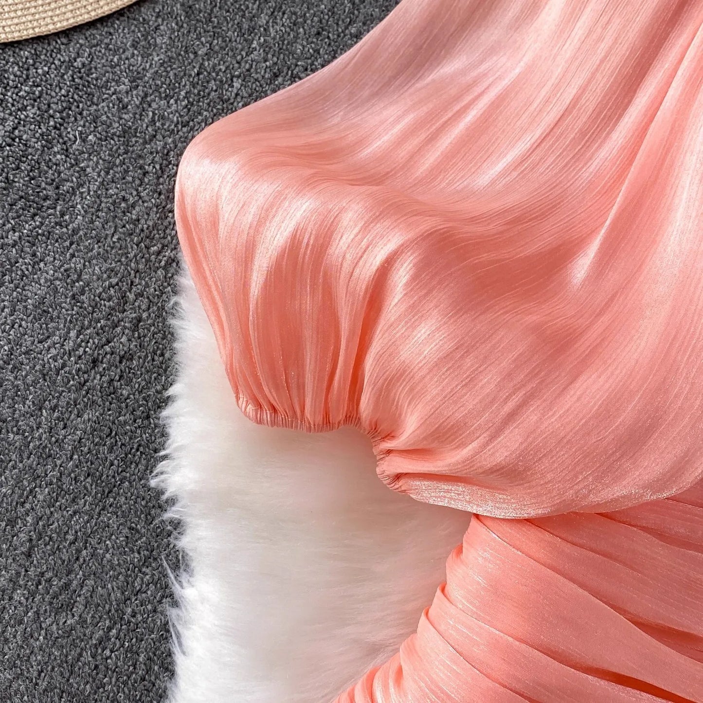 Elegant Autumn Ruffles Long Sleeve Maxi Mermaid Dress Women Hollow Out Casual Satin Fishtail Cake Dresses Prom Evening Vestidos