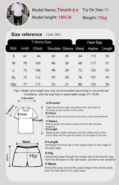 Summer fashion street short sleeved sports suit men's sports shirt set men's round neck short sleeved shorts sports suit 2-piece