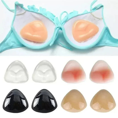 2pcs New Chest Sticky Bra for Bikini Thicken Sponge Bra Pads Breast Push Up Silicone Removeable Inserts Swimsuit Invisible Bra