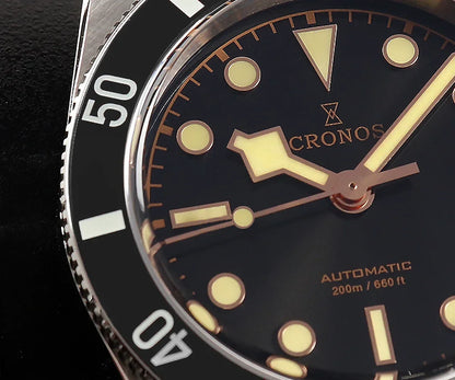 2025 Cronos Luxury Men's Watches 37mm Diver BB54 Vintage Automatic Matt/ Aluminum Bezel Female End Links Sapphire 20 Bar L6033