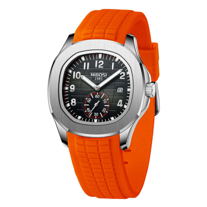 NIBOSI Mens Watches Analog Military Watch with Calendar Black Silicone Strap Waterproof Men’s Wrist Watches Minimalist Designer