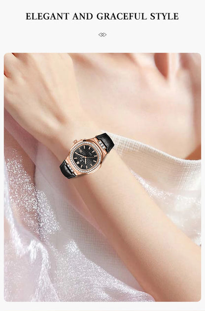 LIGE New Fashion Date Couple Watches 30M Waterproof Luminous Valentine's Day Gift Stainless Steel Watch Men Women Quartz Watch