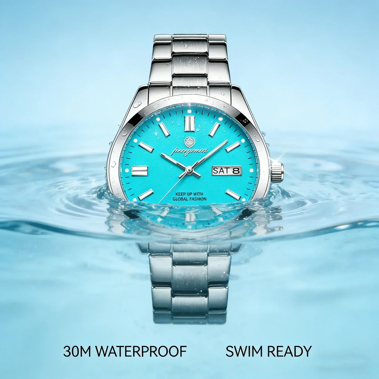 PAAZOMU Man Fashion Wristwatch Business Stainless Steel Band Quartz Men Watch Waterproof Luminous Date Square Men's Watches