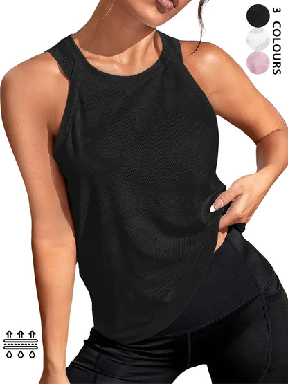 Women's Super Soft Sport Tank Tops for Women Moisture-Wicking Quick-Dry Breathable Mesh Design for Athletic Running Tennis Yog