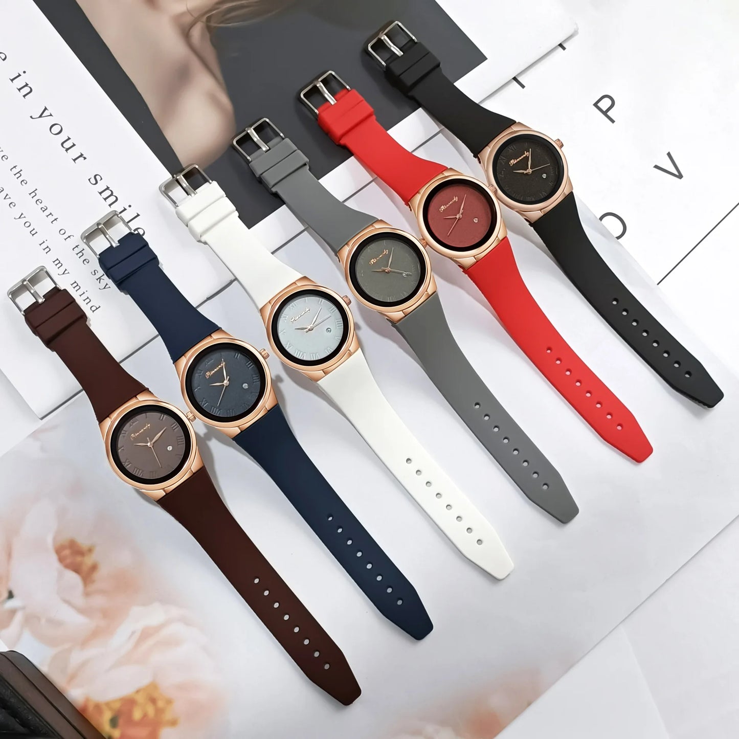 Simple Fashion Quartz Watch Silicone Strap Student Watches Minimalist Casual Women's Calendar Quartz Wristwatch Reloj Mujer