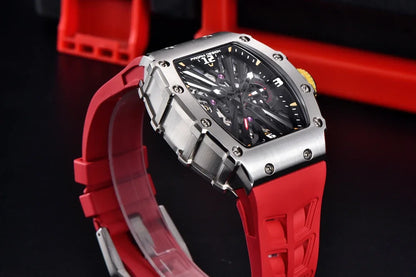 PAGANI DESIGN  Luxury Mens Quartz Watches Barrel Shape Waterproof Wrist Watch For Men VH65 Silicone Luminous Sapphire Mirror