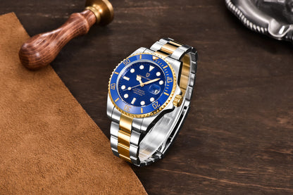 PAGANI DESIGN Watches Luxury Golden Mechanical Watch For Men New Sapphire Crystal Stainless Steel Luxury Waterproof  Men's Watch