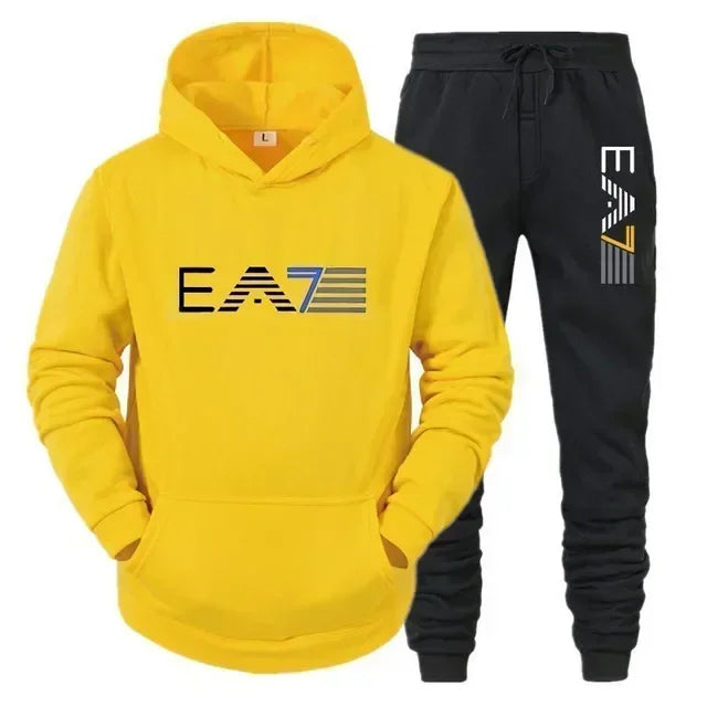 Men's sportswear set, fashionable and casual, autumn and winter men's sportswear+pants two-piece set