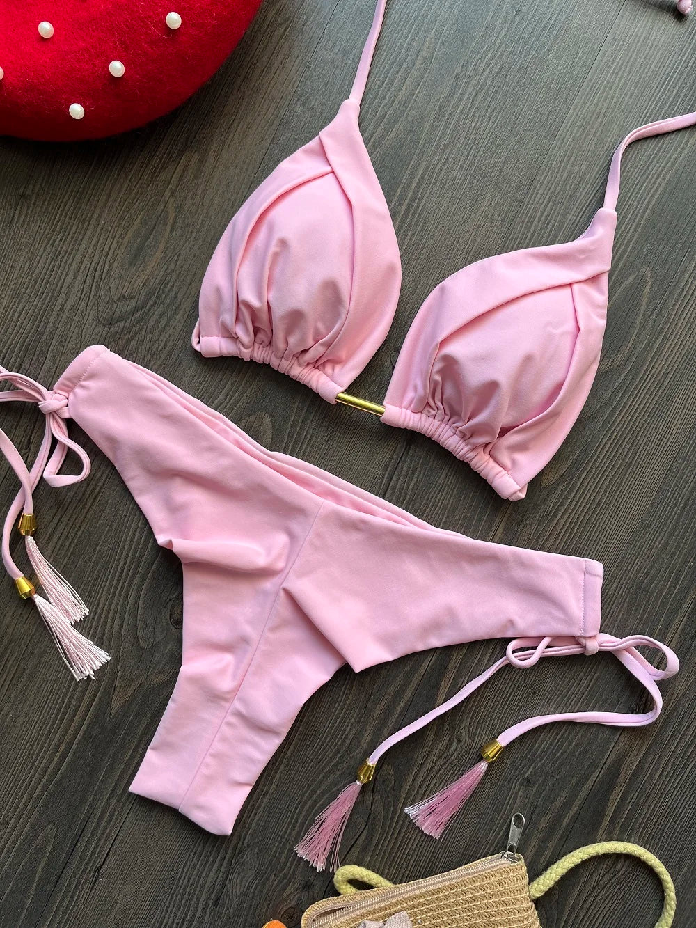 RUOTONGSEPT 2025 New Sexy 13 Color Triangle Bathing Suit for Women Brazilian Bikinis Swimwear Push Up Swimsuit Beach Bikini Set