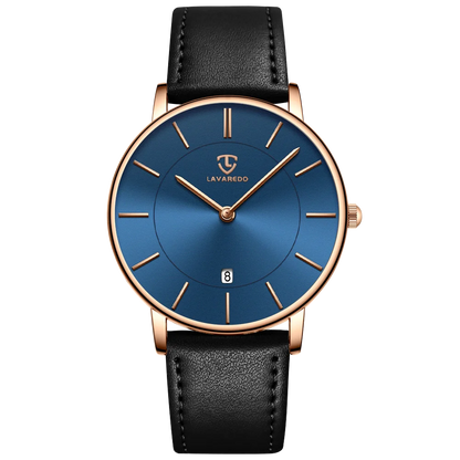 Mens Watches, Minimalist Fashion Simple Wrist Watch for Men Analog Date with Leather Strap