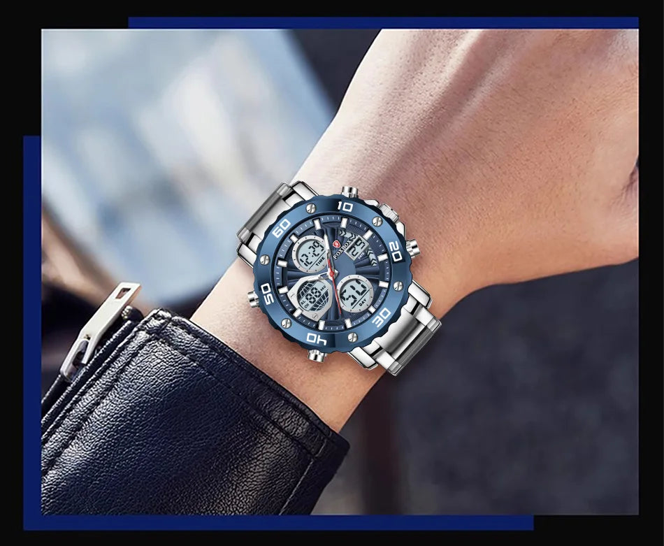 LIGE Watches For Men Luxury Brand Sport Quartz Wristwatch Waterproof Military Digital Clock Steel Men Watch Relogio Masculino