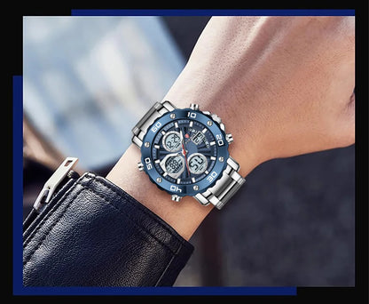 LIGE Watches For Men Luxury Brand Sport Quartz Wristwatch Waterproof Military Digital Clock Steel Men Watch Relogio Masculino