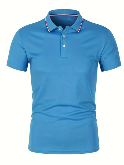 2025 Hot Sale Men's Summer Casual Breathable Comfortable Polo Shirt Men's Solid Color High Quality Short Sleeve T-Shirt
