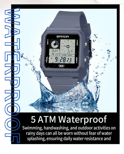 SANDA 2216 Fashion Electronic Watch Multifunction Alarm Calendar Waterproof Sports Student Digital Watches