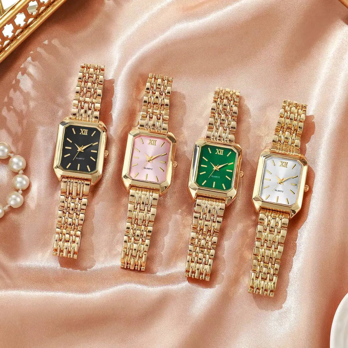 Elegant Rectangle Women Watches Fashion Analog Quartz Wristwatches Reloj Mujer Girls Clock Gift（Without Box）