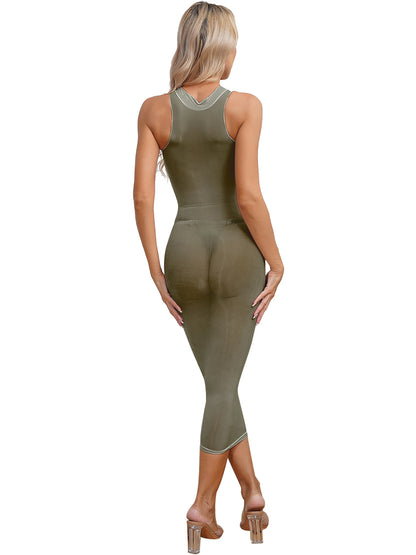 Womens See Though Bodycon Dress Sexy Lingerie Nightwear Long Sleeve Stretchy Glossy Dresses Tempting Party Pole Dancing Clubwear