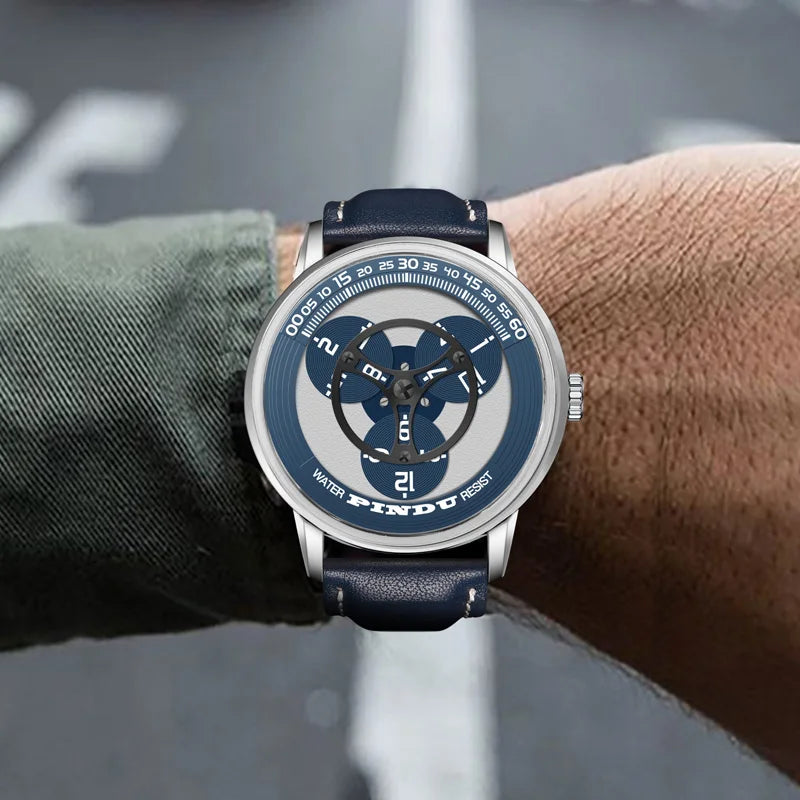 PINDU Watches Miyota 8215 Movement Mechanical Watch Men's Watch Luxury Rotating Dial Luminous Stainless Steel Case Clock Reloj
