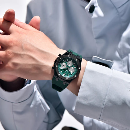 2025 New TYBERLEY Men's Watches Top Brand Luxury Quartz Watch Men Chronograph Wristwatches Sports Waterproof Luminous Grid Clock
